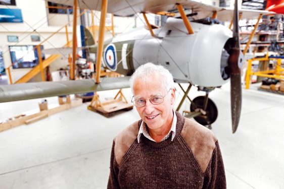 Hanging out: Nick Caudwell and his replica Sopwith Snipe biplane. Picture: Yanni