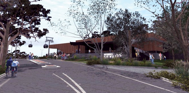 View from the top: Architect’s drawing of the Arthurs Seat Skylift top station. Picture: Arthurs Seat Skylift Pty Ltd