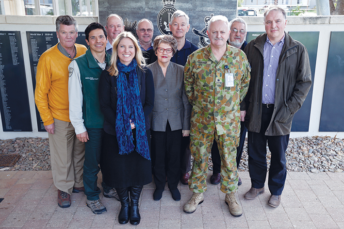 Ready for action: The First Shot committee organising the 5 August ceremony at Point Nepean, from left, Michael Jeffreson, Victor Teoh, Sally Hutchinson, David Garnoch, Russell Joseph, Alison Fraser, John Prentice, Bernie Gaynor, Arthur Hicowe, Francis Trainor. Picture: Yanni