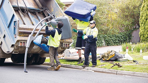 Mornington Peninsula Shire was forced to make an unscheduled hard rubbish collection when a bogus pamphlet told residents to leave waste on nature strips. Picture: Cameron McCullough