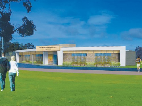 Home ground advantage: An artist’s impression of the entry to the new sports pavilion to be constructed at Fruitgrowers Reserve in Somerville. Work will begin in August and is due to be completed by May 2015.