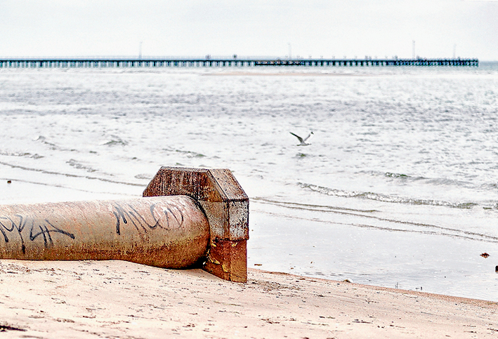 Faecal storm: Authorities are testing Rye Beach stormwater outlets as well as sea water for bacterial contamination. Picture: Yanni