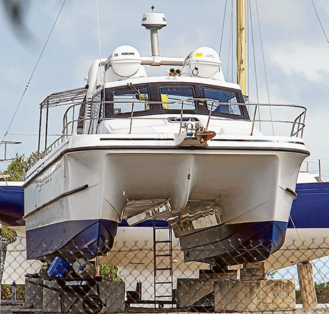 The ferry Schouten Passage awaits repairs at Yaringa Boat Harbour, Somerville. Pictures: Gary Sissons