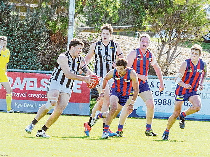 No luck for reserves: Despite leading at quarter time, Crib Point’s reserves ended up going down by 46 points. Picture: Barb Ross