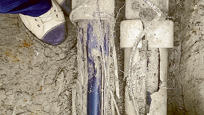 Out of line: Preparatory work for the coming of the NBN in Mt Eliza has seen cables damaged and hundreds of homes without landlines or internet connections for days. Picture: Telstra
