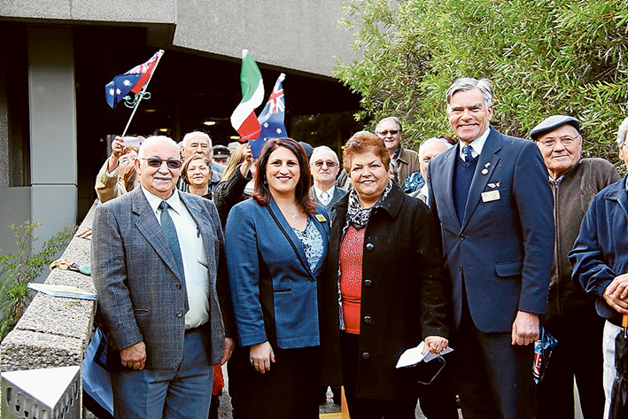 Viva L’Italia: Lorenzo D’Alia, Cr Antonella Celi, Rye Italian Citizens’ Club’s Antonina Fazio, and Cr David Gibb, raised a flag to celebrate the 69thFesta della Repubblica.