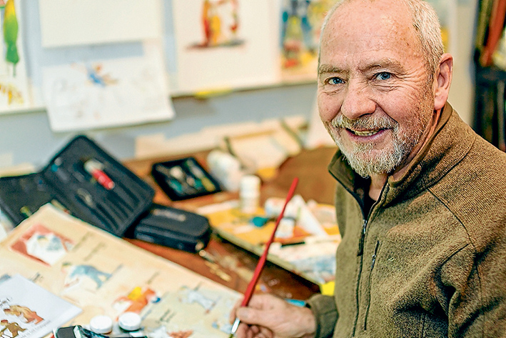 Write on: After taking on many different jobs Michael Leeworthy found his niche as a writer and illustrator. Picture: Yanni