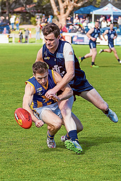 Constant pressure: Somerville had no answer for Rosebud’s pressure game, losing by 16 points. Picture: Andrew Hurst