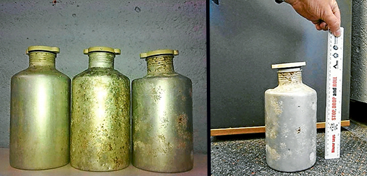 Toxic danger: Rat poison, also a danger to humans, is in canisters washed up on beaches.