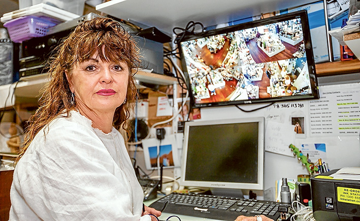 Caught in the act: Zen Living proprietor Annie Zaicz used CCTV images to track the offender down online. Picture: Yanni