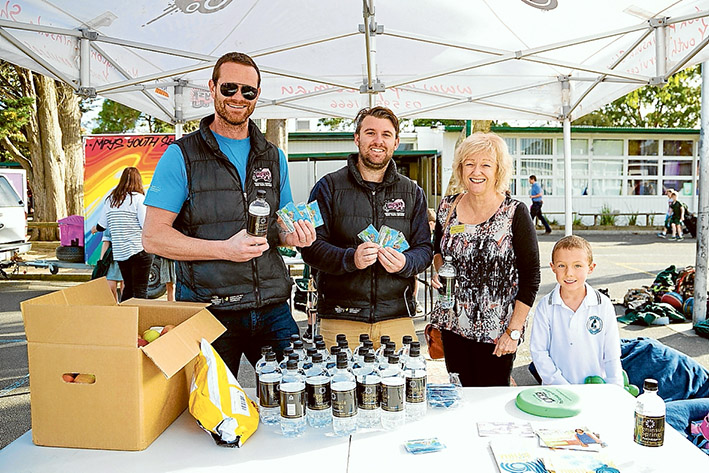 Behind the scenes: Osborne Primary School’s Karl Kasbach and the shire’s James Oakley with Cr Bev Colomb and prep pupil Koby.