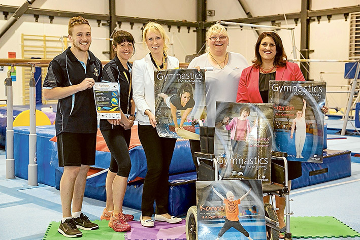 Come and try: Harley Mauger, left, and Miranda Doherty of Civic Reserve Recreation Centre, Miranda Markovic of the shire’s sports and leisure section, Dee Davey of disability service provider Karingal, and shire councillor Antonella Celi are promoting the upcoming all-abilities sports day. Picture supplied