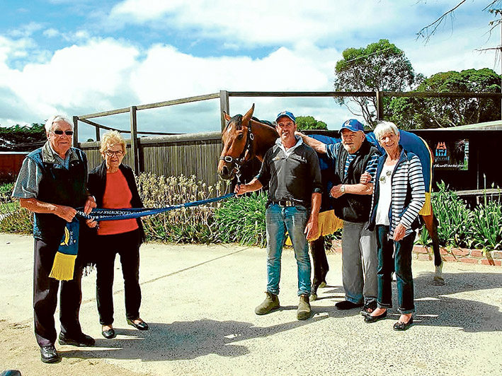 Their boy: Roy and Liz Farrell, Jason Petch, Bobby Nissen and partner Rae Clarke.