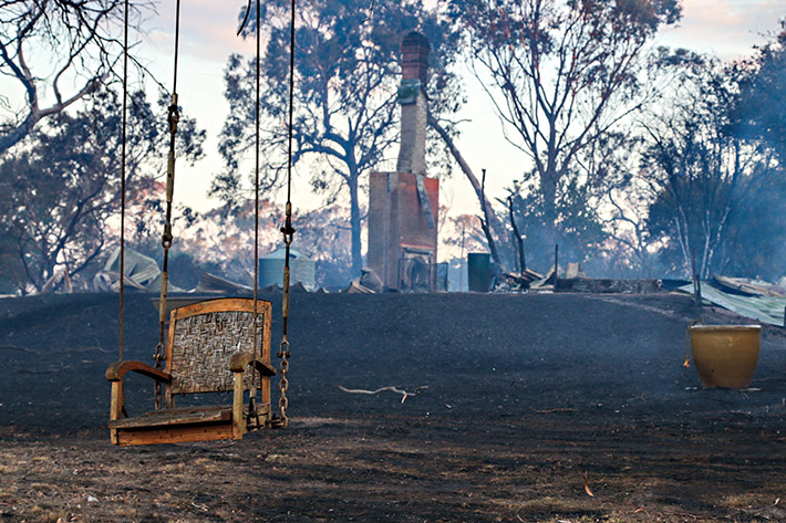 Little remains of The Esplanade, Crib Point, house lost in the 18 January fire. Picture: Gary Sissons