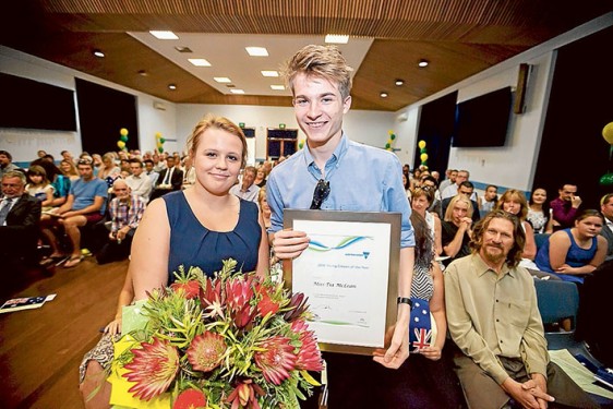 Young Citizen of the Year Tia McLean and Louis Cooke. Pictures: Yanni