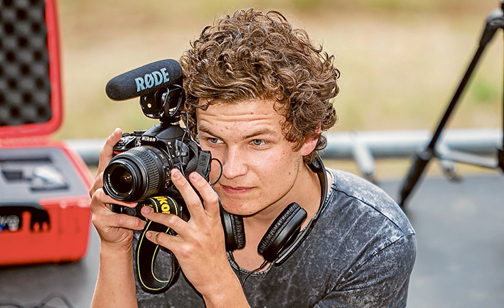Shooting success: A Mt Eliza business has asked secondary college student Jack Ahern to make a commercial video following a short documentary he filmed and edited about boxer Ron Smith. Picture: Yanni