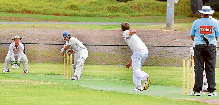 Charging up: Red Hill slogged a respectable 200 in a likely preview of the District grand final. Picture: Rab Siddhi
