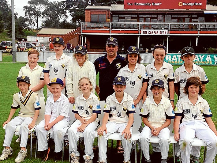 Winning line-up: Main Ridge under-12s after their grand final win.