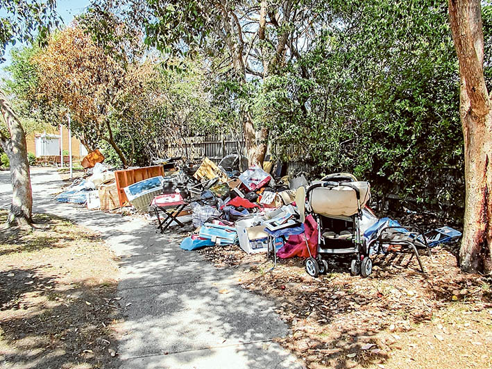 Growing pile: Clean-up operation ‘under review’. “It’s a pity the picture didn’t capture the vermin,” our correspondent said.