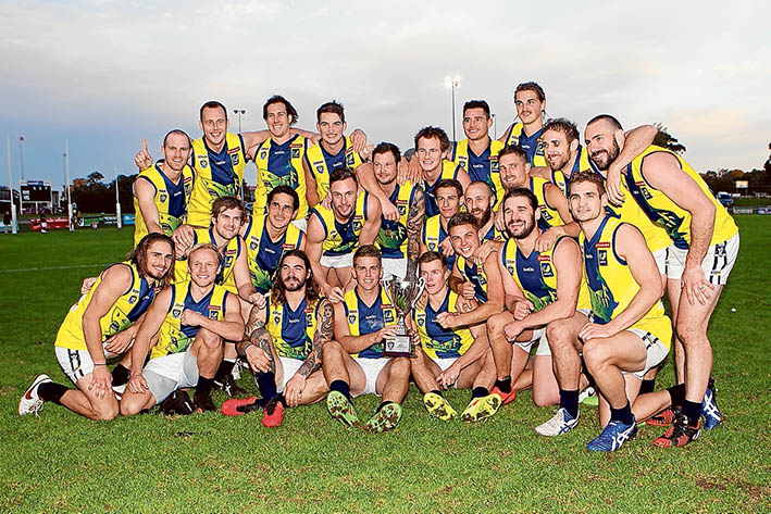Sharks come out on top: Thirty points was the comfortable margin at the end of of MPNFL Sharks and Northern League seniors clash. Picture: Scott Memery
