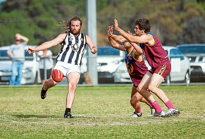 Pie in their face: Crib Point managed their first win of the season against Tyabb. Picture: Andrew Hurst
