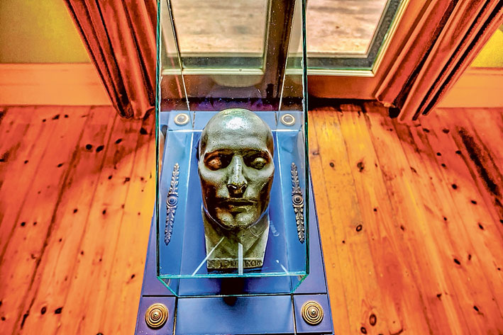 Emperor’s return: Napoleon’s death mask, above, and other memorabilia are making a comeback at The Briars, Mt Martha, thanks to increased security at the homestead. Pictures: Yanni