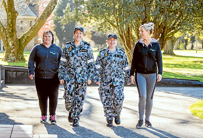 Fit and enthusiastic: Rachael Eslick, leading seamen Freya Halliday and Kathleen Price, and Lisa Beakley. Picture: Yanni