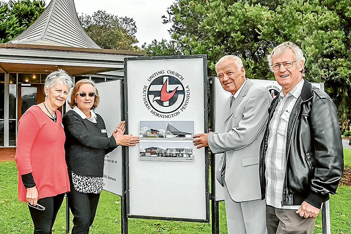 Mission accomplished: Uniting Church and Community Bank director Jan Hall, campaigners Marie Hell and Kevin Turner, and the Rev Chris Meneilly. Picture: Barry Irving