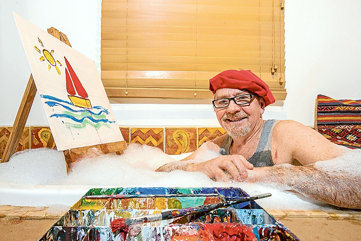 Thought provoking: Artist Michael Leeworthy is inspired by his own experiences to inform and take a laugh at his life in a new self help book. Picture: Gary Sissons