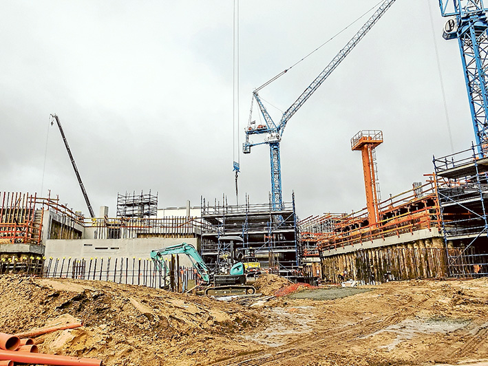Work in progress: Cranes dot the skyline at Cape Schanck. Pictures: Yanni