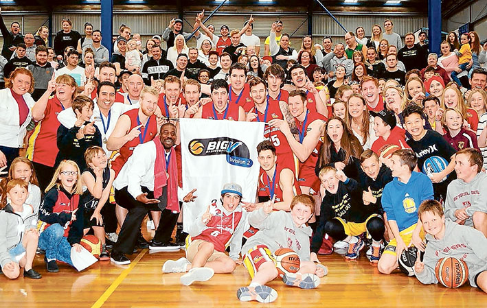 Victory cheer: Western Port's basketball community celebrates the Steelers’ 76-57 triumph on Sunday to win the championship.