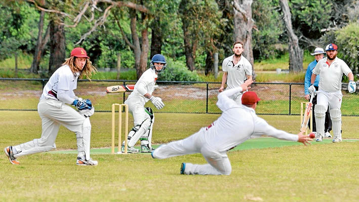 All eyes on the prize: Attention is focused on one Skye fieldsman as he reaches out for a passing ball. Skye are struggling in their Sub District match against Ballam Park. Picture: Rab Siddhi