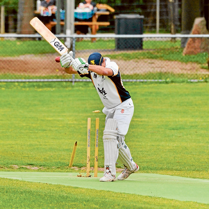 Oops: Main Ridge were rolled for just 103 in their match against Red Hill. Picture: Rab Siddhi