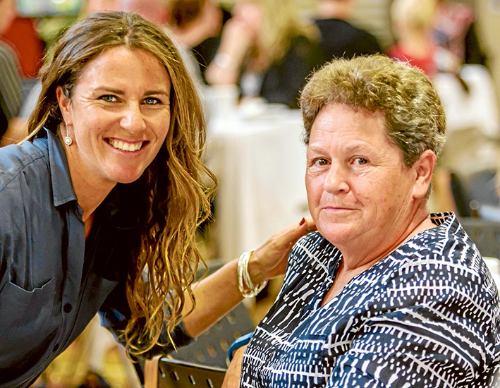 Like minds: Jules Allen with Genevieve Myer, who has fostered 115 children. Pictures: Yanni