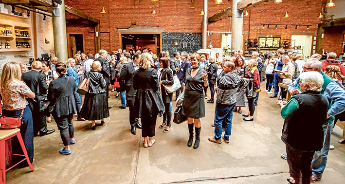 Tourism operators: Tracey Cooper, head of Mornington Peninsula Regional Tourism Board, surrounded by industry people at the Epicurean, Red Hill. Picture: Yanni