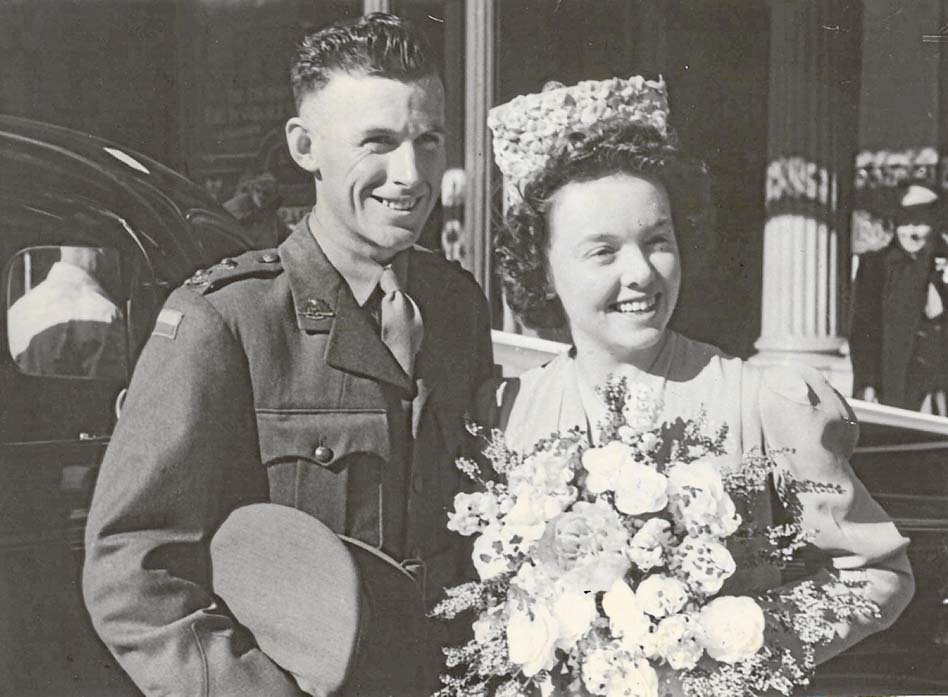 Wedding day: Frances was married to Tom Bruce in 1943.